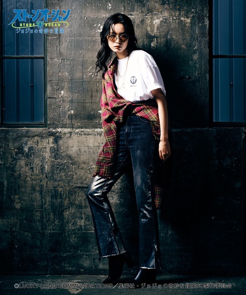 glamb(グラム)の「2 tone Jolyne T-shirts(Tシャツ/カットソー・メンズ・ホワイト/ブラック・S/M/L/XL)」の13枚目の写真