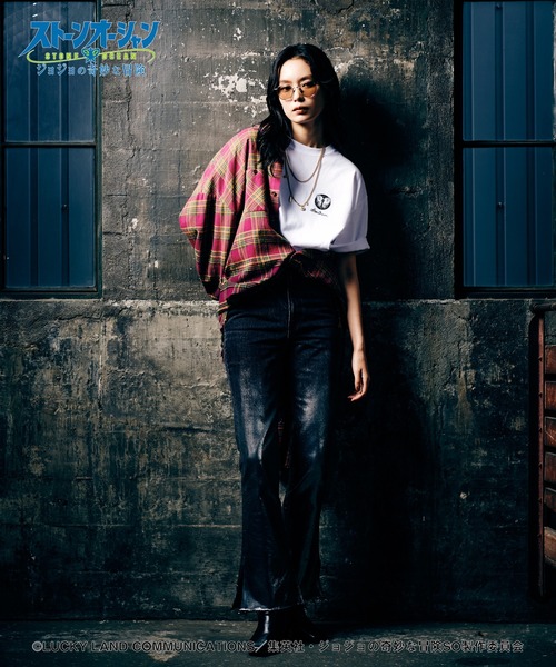 glamb(グラム)の「2 tone Jolyne T-shirts(Tシャツ/カットソー・メンズ・ホワイト/ブラック・S/M/L/XL)」の14枚目の写真