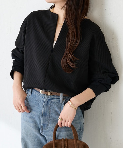 リップルコンビダンボールプルオーバー/セットアップ可（Tシャツ