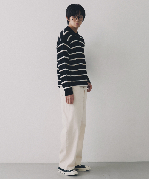 NODU（ノードユー）の「マルチ配色カラー ストライプニットTシャツ[ブラック]（ニット/セーター・メンズ・その他・MEDIUM/LARGE）」の4枚目の写真