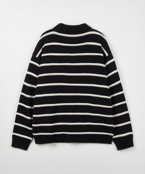 NODU（ノードユー）の「マルチ配色カラー ストライプニットTシャツ[ブラック]（ニット/セーター・メンズ・その他・MEDIUM/LARGE）」の8枚目の写真
