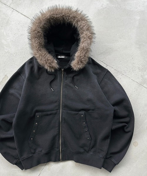 セール】2WAY FAKE FUR HOOD ZIP PARKA／2WAYフェイクファーフード