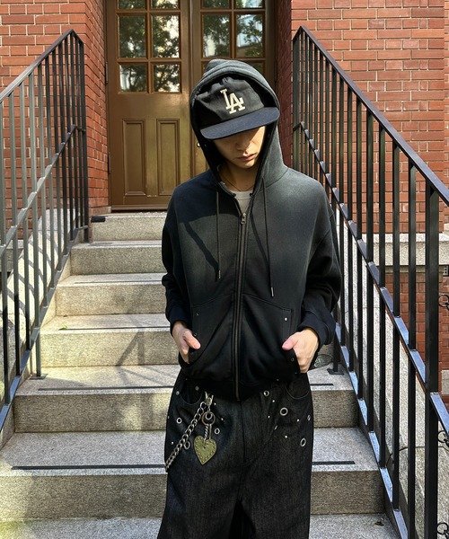マカフィー　COTTON DOUBLE CLOTH パーカーブルゾン felkod(フィルコッド)】Soft Drape Zip Up Parka ジップパーカー