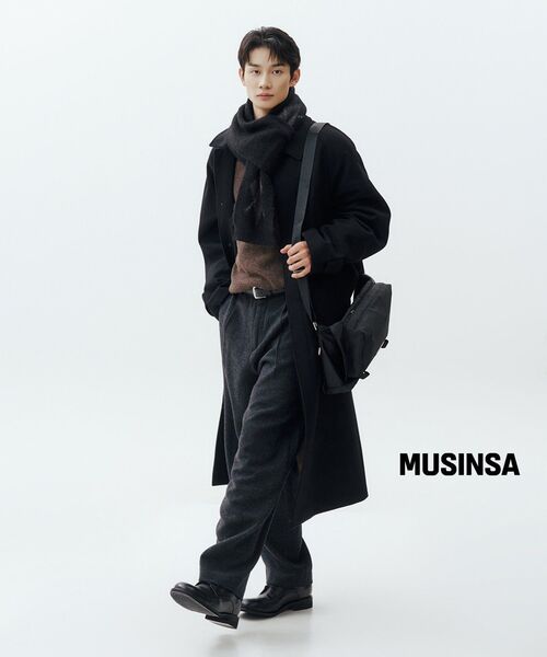 MUSINSA STANDARD（ムシンサスタンダード）の「[ビクトリアウール] ミニマルリブドVネックニット [ブラウン]（ニット/セーター・メンズ・その他・SMALL/MEDIUM/LARGE/X-LARGE/XX-LARGE）」の2枚目の写真