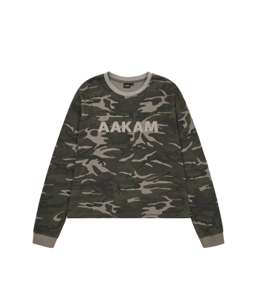 AAKAM(アーカム)の「Waffle Camouflage Long Sleeve (Khaki)(Tシャツ/カットソー・レディース・その他・1/2)」の1枚目の写真