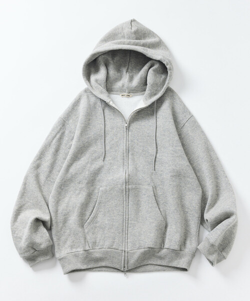 FREAK'S STORE(フリークスストア)の「リラックスフィット ウォッシャブル ウール コットン スウェット ジップパーカー(パーカー・メンズ・チャコールグレー/オレンジ/オフホワイト/グレー・MEDIUM/LARGE)」の10枚目の写真