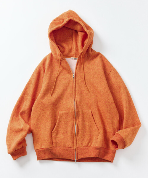 FREAK'S STORE(フリークスストア)の「リラックスフィット ウォッシャブル ウール コットン スウェット ジップパーカー(パーカー・メンズ・チャコールグレー/オレンジ/オフホワイト/グレー・MEDIUM/LARGE)」の8枚目の写真