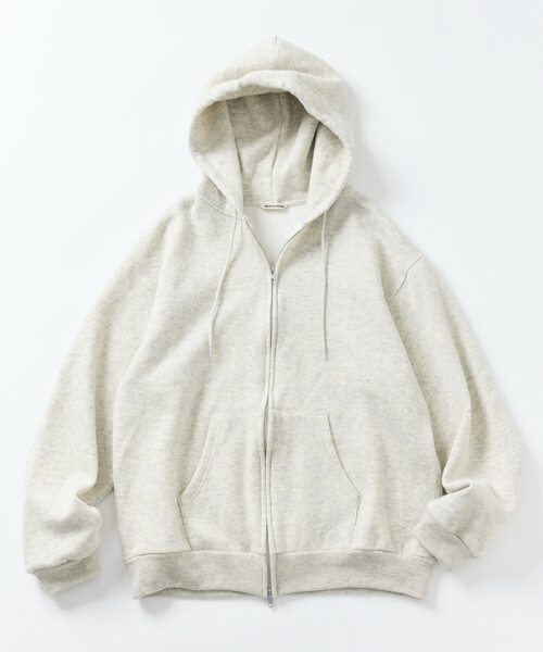 FREAK'S STORE(フリークスストア)の「リラックスフィット ウォッシャブル ウール コットン スウェット ジップパーカー(パーカー・メンズ・チャコールグレー/オレンジ/オフホワイト/グレー・MEDIUM/LARGE)」の6枚目の写真