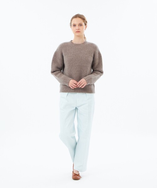 MACKINTOSH PHILOSOPHY（ﾏｯｷﾝﾄｯｼｭ ﾌｨﾛｿﾌｨｰ）の「【WEB&一部店舗限定】ヤクフォックスローゲージニット（ニット/セーター・レディース・グレー系その他2/ブラウン/グリーン・38）」の6枚目の写真