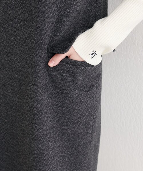 natural couture（ナチュラルクチュール）の「【WEB限定】杢調フェイクウールミニジャンスカ（ワンピース・レディース・ブラウン/グレー/チャコールグレー・FREE）」の21枚目の写真