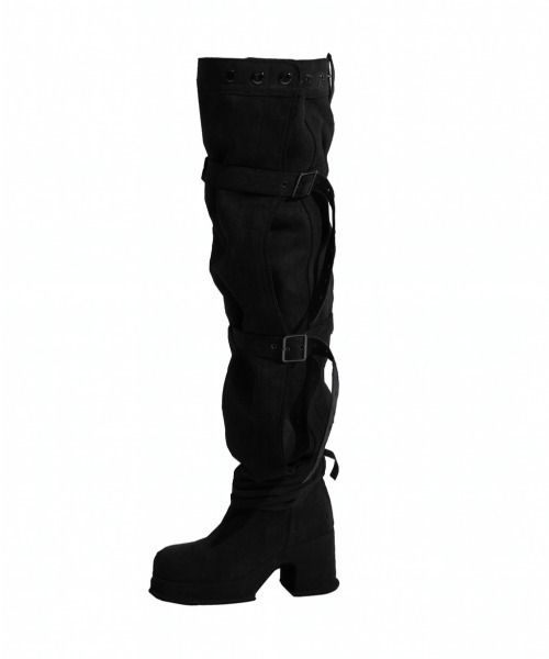 GATELESS（ゲートレス）の「【GATELESS】BELT BUCKLE LOOSE LONG BOOTS