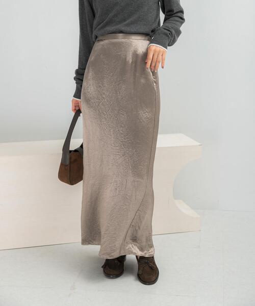 セール】アセテートサテンストレートスカート（スカート）｜URBAN