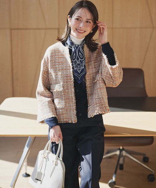 23区（ニジュウサンク）の「コットンカシミヤ ポケット カーディガン（カーディガン/ボレロ・レディース・ネイビー系/ライトグリーン系/アイボリー系/スカイブルー系/ライトイエロー系/レッド系・40/38）」の7枚目の写真