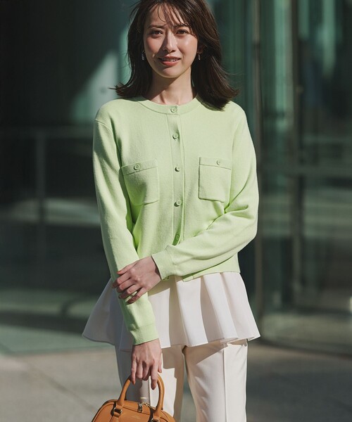 23区（ニジュウサンク）の「コットンカシミヤ ポケット カーディガン（カーディガン/ボレロ・レディース・ネイビー系/ライトグリーン系/アイボリー系/スカイブルー系/ライトイエロー系/レッド系・40/38）」の12枚目の写真