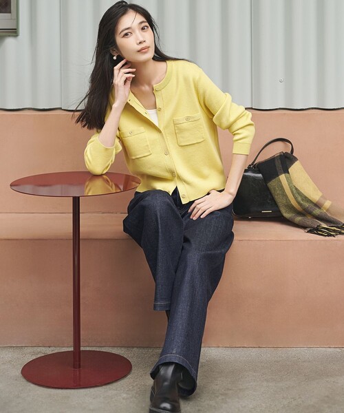 23区（ニジュウサンク）の「コットンカシミヤ ポケット カーディガン（カーディガン/ボレロ・レディース・ネイビー系/ライトグリーン系/アイボリー系/スカイブルー系/ライトイエロー系/レッド系・40/38）」の16枚目の写真