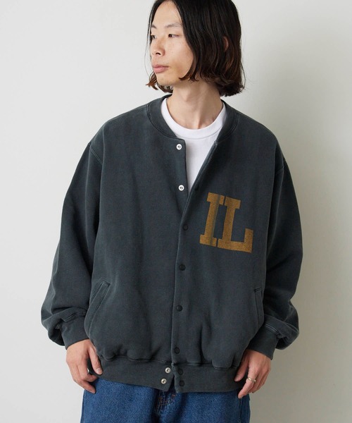 REMI RELIEF(レミレリーフ)の「REMI RELIEF/レミレリーフ Wフェイス SP加工 スウェットスタジャン(スタジャン・メンズ・ブラック/ブラウン/ヘザーグレー・M/L/XL)」の2枚目の写真