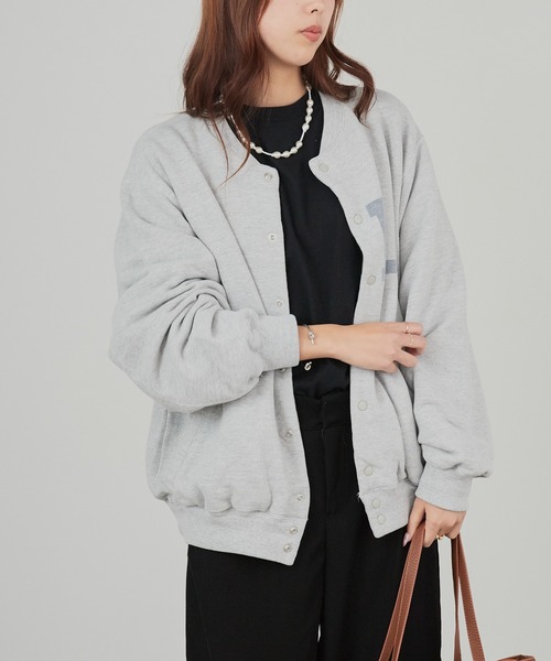 REMI RELIEF(レミレリーフ)の「REMI RELIEF/レミレリーフ Wフェイス SP加工 スウェットスタジャン(スタジャン・メンズ・ブラック/ブラウン/ヘザーグレー・M/L/XL)」の19枚目の写真