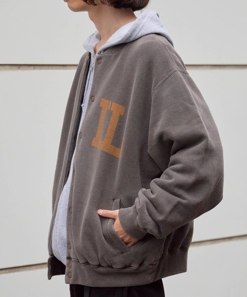 REMI RELIEF(レミレリーフ)の「REMI RELIEF/レミレリーフ Wフェイス SP加工 スウェットスタジャン(スタジャン・メンズ・ブラック/ブラウン/ヘザーグレー・M/L/XL)」の15枚目の写真