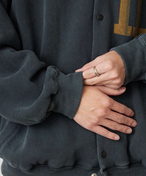 REMI RELIEF(レミレリーフ)の「REMI RELIEF/レミレリーフ Wフェイス SP加工 スウェットスタジャン(スタジャン・メンズ・ブラック/ブラウン/ヘザーグレー・M/L/XL)」の7枚目の写真