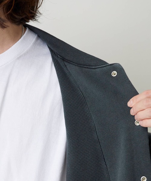 REMI RELIEF(レミレリーフ)の「REMI RELIEF/レミレリーフ Wフェイス SP加工 スウェットスタジャン(スタジャン・メンズ・ブラック/ブラウン/ヘザーグレー・M/L/XL)」の4枚目の写真