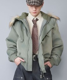 SPINNS（スピンズ）の「【短丈】中綿N-2Bフライトジャケット/2WAY/フェイクファーブルゾン/ユニセックス（ブルゾン）」