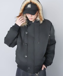 SPINNS（スピンズ）の「短丈N-2Bフライトジャケット/2WAY/フェイクファーブルゾン/ユニセックス（ナイロンジャケット・メンズ）」