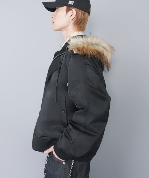 セール】【短丈】中綿N-2Bフライトジャケット/2WAY/フェイクファー