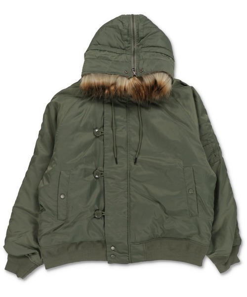 短丈】中綿N-2Bフライトジャケット/2WAY/フェイクファーブルゾン/ユニ