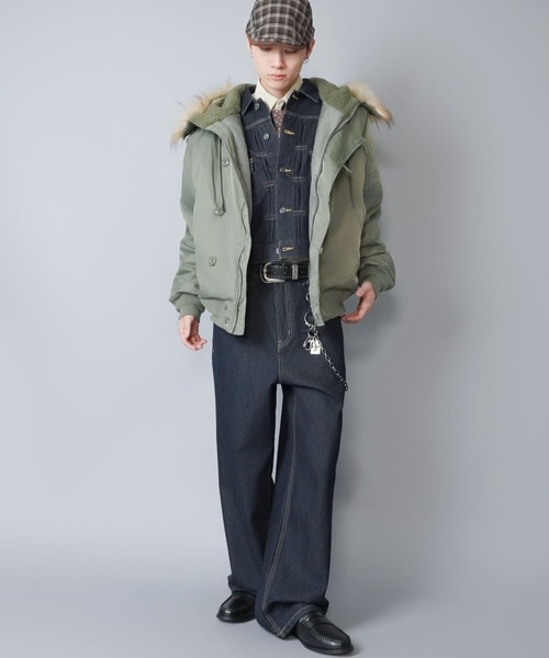 セール】【短丈】中綿N-2Bフライトジャケット/2WAY/フェイクファー