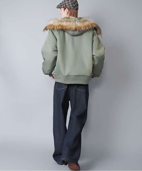 セール】【短丈】中綿N-2Bフライトジャケット/2WAY/フェイクファー