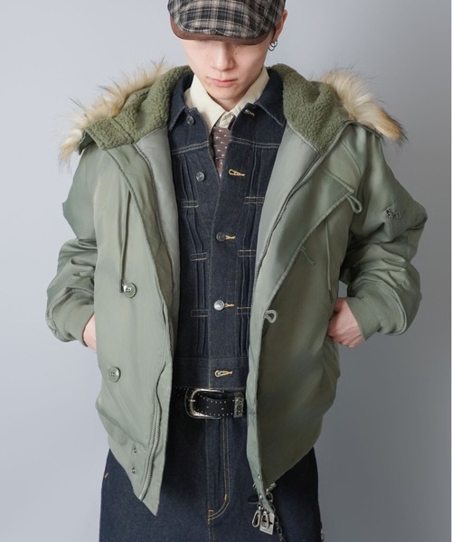 セール】【短丈】中綿N-2Bフライトジャケット/2WAY/フェイクファー