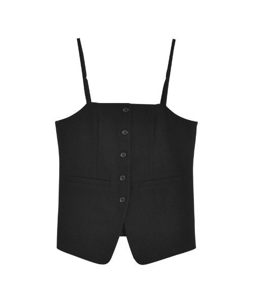 Re:EDIT（リエディ）の「[洗濯機で洗える]圧縮ウールライクフロントボタンキャミソールビスチェ（キャミソール・レディース・ブラック/チャコールグレー/ブラウン・MEDIUM/LARGE）」の19枚目の写真