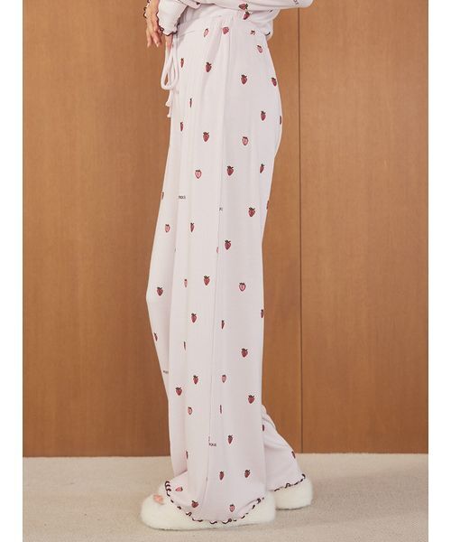 ストロベリー柄ロングパンツ（ルームウェア/パジャマ）｜gelato pique