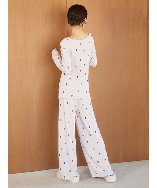 ストロベリー柄ロングパンツ（ルームウェア/パジャマ）｜gelato pique