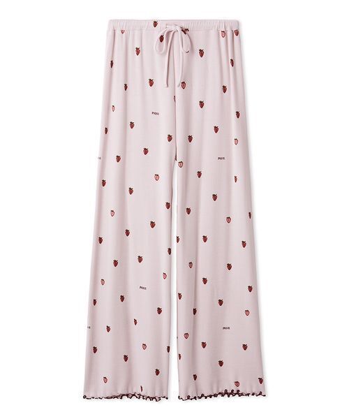 gelato pique ジェラートピケ 長袖長ズボンパジャマ　いちご ストロベリー柄ロングパンツ（ルームウェア/パジャマ）｜gelato pique