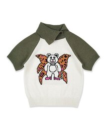 WING BEAR KNIT WARMER SET_CREAM
