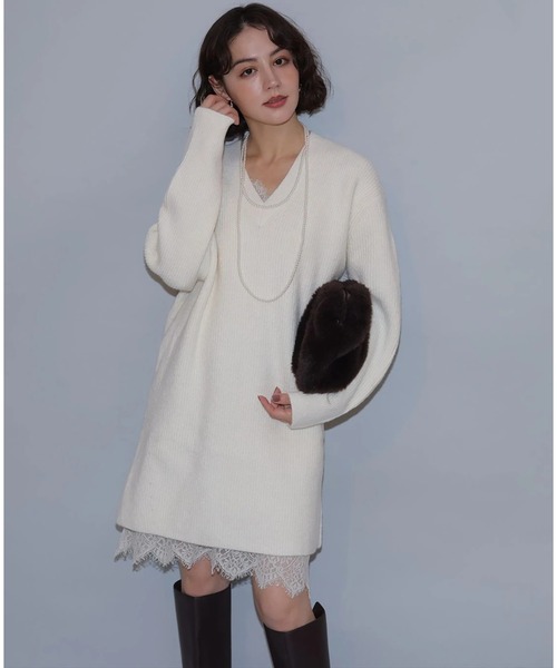 レースキャミワンピース×ニットワンピースSET（ワンピース