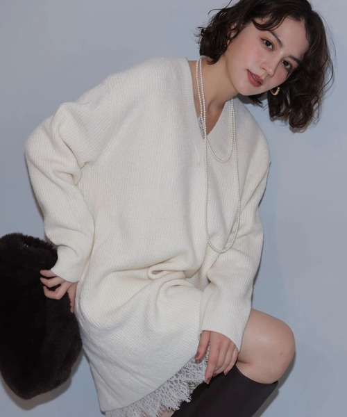 レースキャミワンピース×ニットワンピースSET（ワンピース