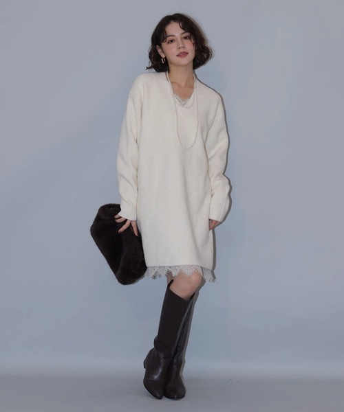 レースキャミワンピース×ニットワンピースSET（ワンピース