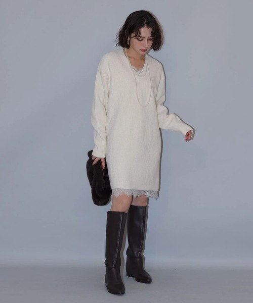 レースキャミワンピース×ニットワンピースSET（ワンピース