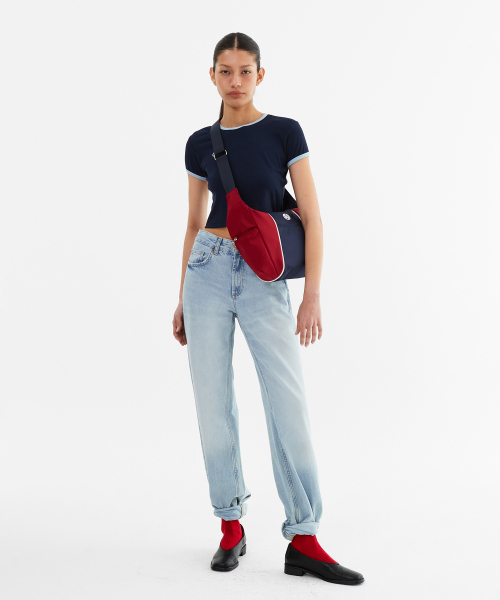 MENASOO(ミナス)の「MNS Span Crop T Shirt_Navy(Tシャツ/カットソー・レディース・ネイビー・1/2)」の6枚目の写真