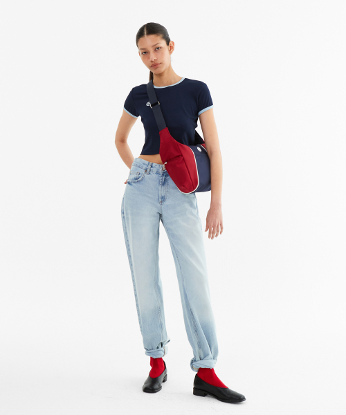 MENASOO(ミナス)の「MNS Span Crop T Shirt_Navy(Tシャツ/カットソー・レディース・ネイビー・1/2)」の7枚目の写真