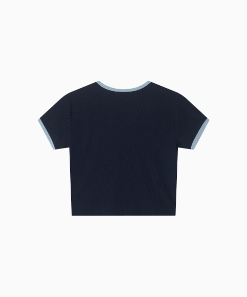 MENASOO(ミナス)の「MNS Span Crop T Shirt_Navy(Tシャツ/カットソー・レディース・ネイビー・1/2)」の9枚目の写真