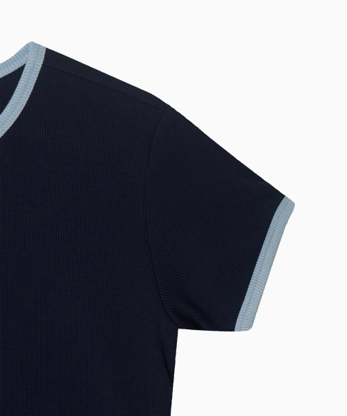 MENASOO(ミナス)の「MNS Span Crop T Shirt_Navy(Tシャツ/カットソー・レディース・ネイビー・1/2)」の11枚目の写真