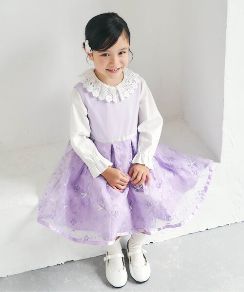 apres les cours（アプレレクール）の「レース衿リボンブラウス（シャツ/ブラウス・キッズ・オフホワイト・90/100/110/120/130）」の5枚目の写真