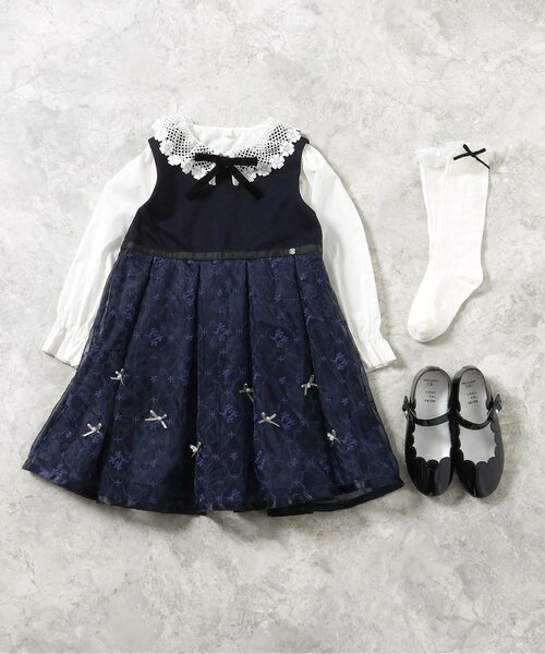 apres les cours（アプレレクール）の「レース衿リボンブラウス（シャツ/ブラウス・キッズ・オフホワイト・90/100/110/120/130）」の10枚目の写真