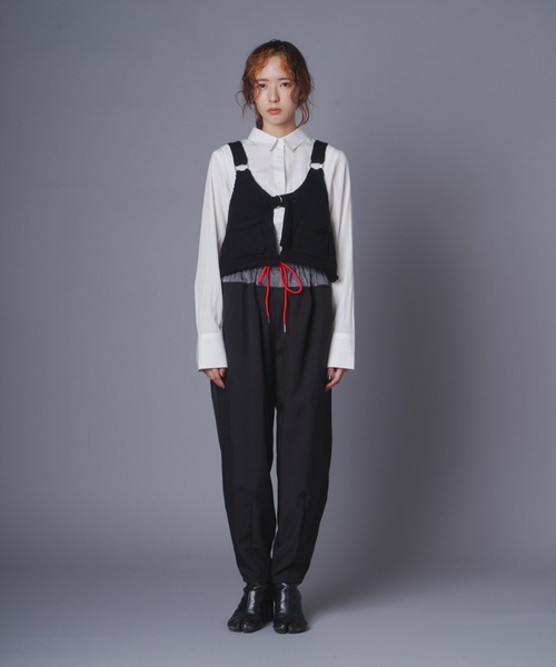 terrace（テラス）の「バイカラーブロッキングツータックパンツ（その他パンツ・レディース・ブラウン/ブラック/カーキ・MEDIUM）」の12枚目の写真