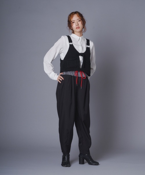 terrace（テラス）の「バイカラーブロッキングツータックパンツ（その他パンツ・レディース・ブラウン/ブラック/カーキ・MEDIUM）」の16枚目の写真