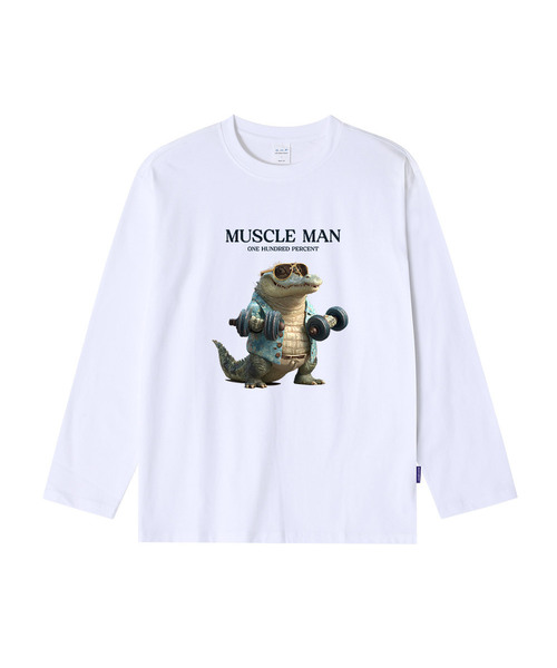 OHP(ワンハンドレッドパーセント)の「OHPxJOY マッスルマン ベーシック 長袖Tシャツ(Tシャツ/カットソー・メンズ・ホワイト/ブラック・MEDIUM/LARGE/X-LARGE/XX-LARGE)」の1枚目の写真