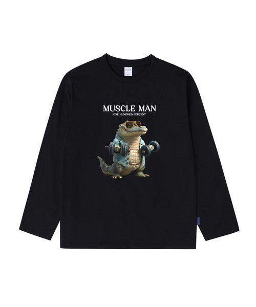 OHP(ワンハンドレッドパーセント)の「OHPxJOY マッスルマン ベーシック 長袖Tシャツ(Tシャツ/カットソー・メンズ・ホワイト/ブラック・MEDIUM/LARGE/X-LARGE/XX-LARGE)」の2枚目の写真